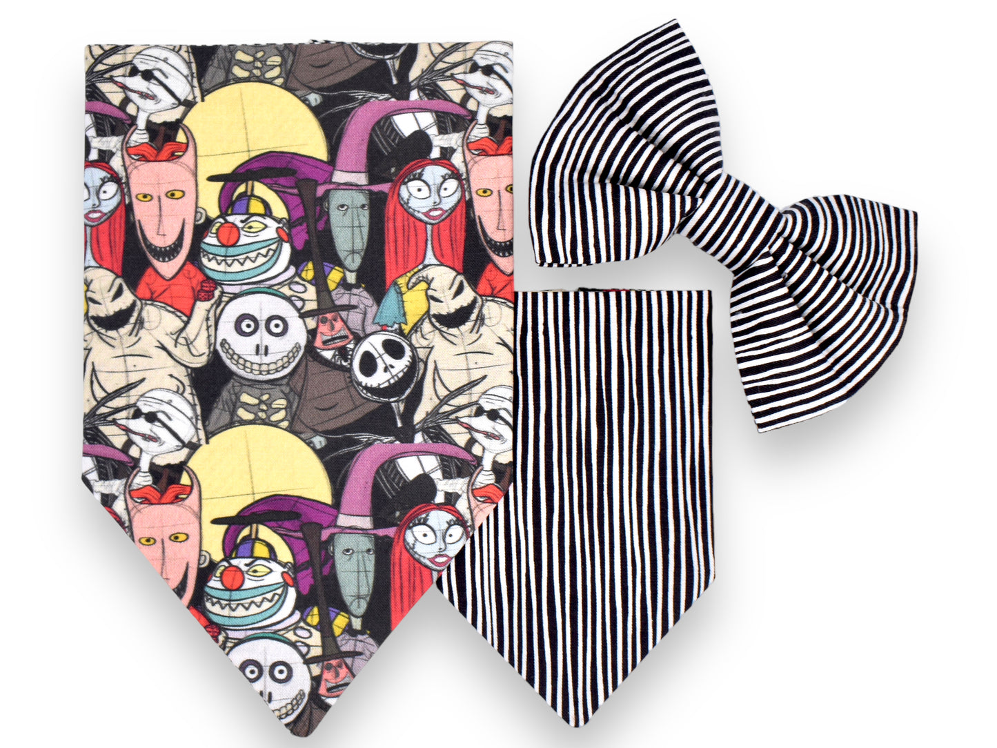 Townspeople of Halloween Bandana / Skellington Stripe Bow Tie or Sailor Bow