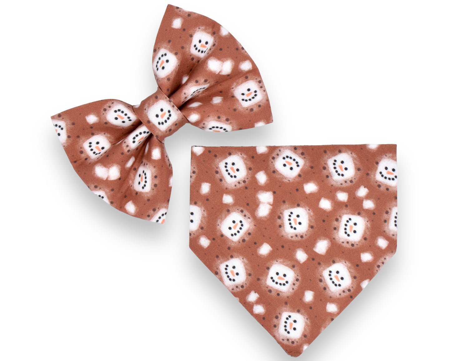 Frosty’s Cocoa Bandana / SnowMallow Bow Tie or Sailor Bow