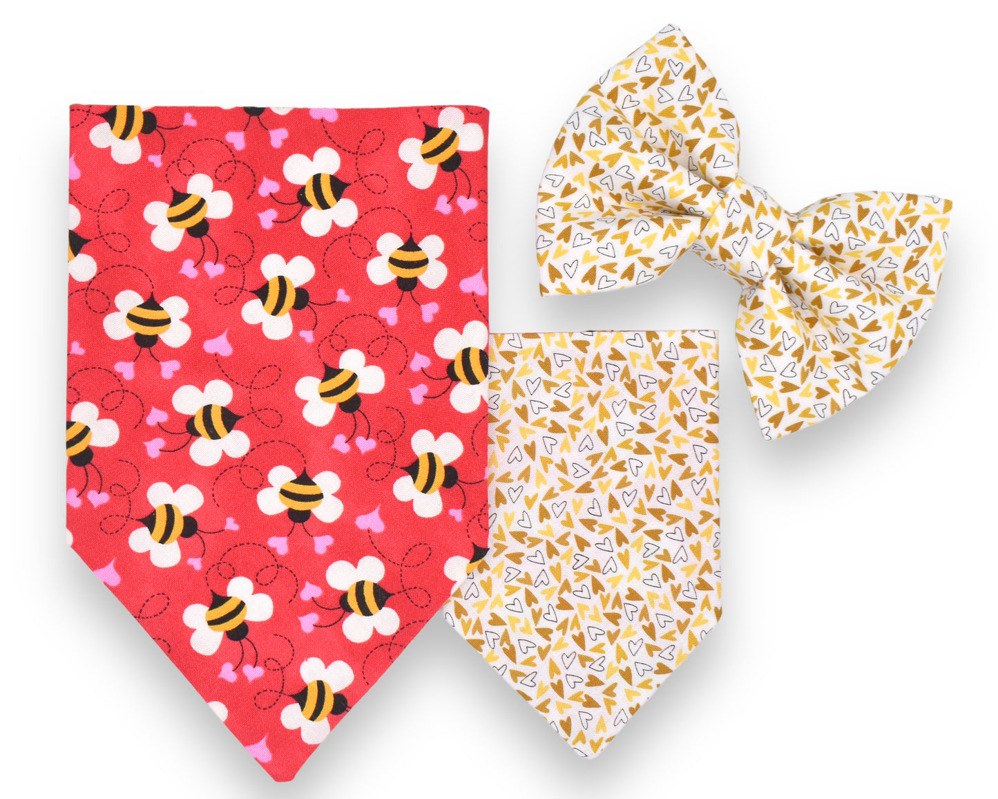 I Bee-lieve in Love Bandana / Heart of Gold Bow