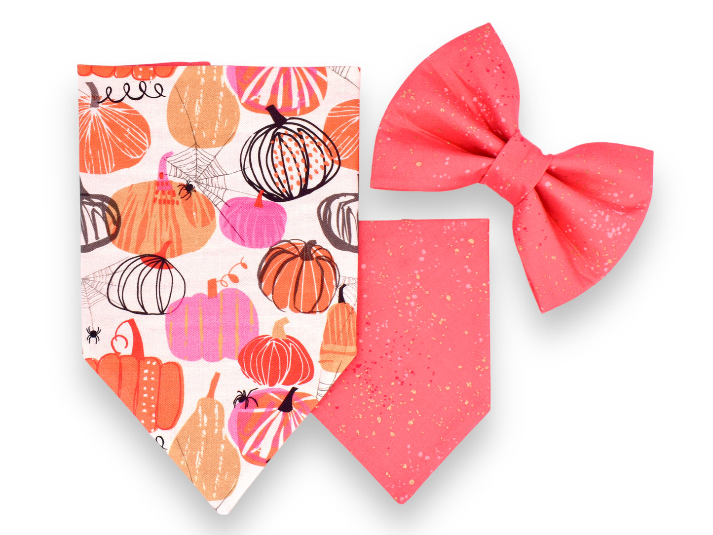 Pumpkins in Pink / Shattered Rubellite Bow Tie or Sailor Bow