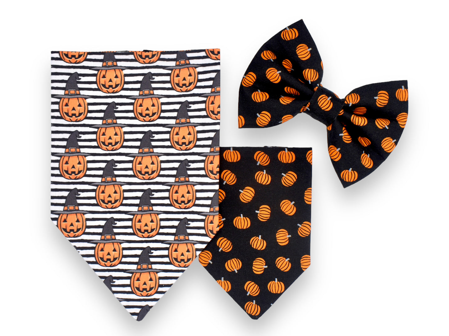 Jack-o-Witch Bandana / Pumpkin Patch Bow Tie or Sailor Bow